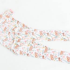 Personalized Easter Pajamas for Girls, Bunnies & Flowers, Soft Custom Kids PJ’s, Baby to Child Sizes, Cute Gift for Easter, Handmade image 5