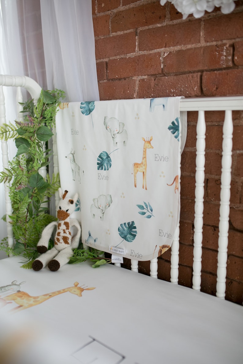 Crib Sheets Safari Nursery Baby Boy Gift Personalized Crib Etsy