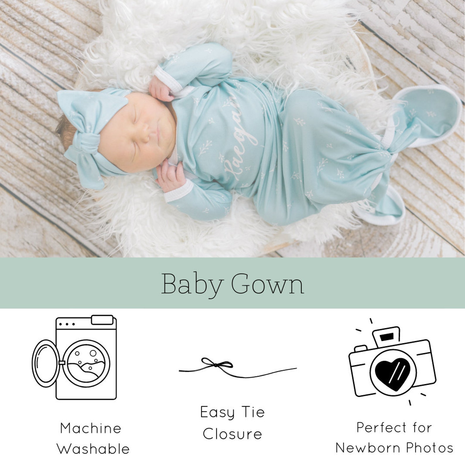 Rainbow Baby Gown With Name Personalized Rainbow Baby Etsy