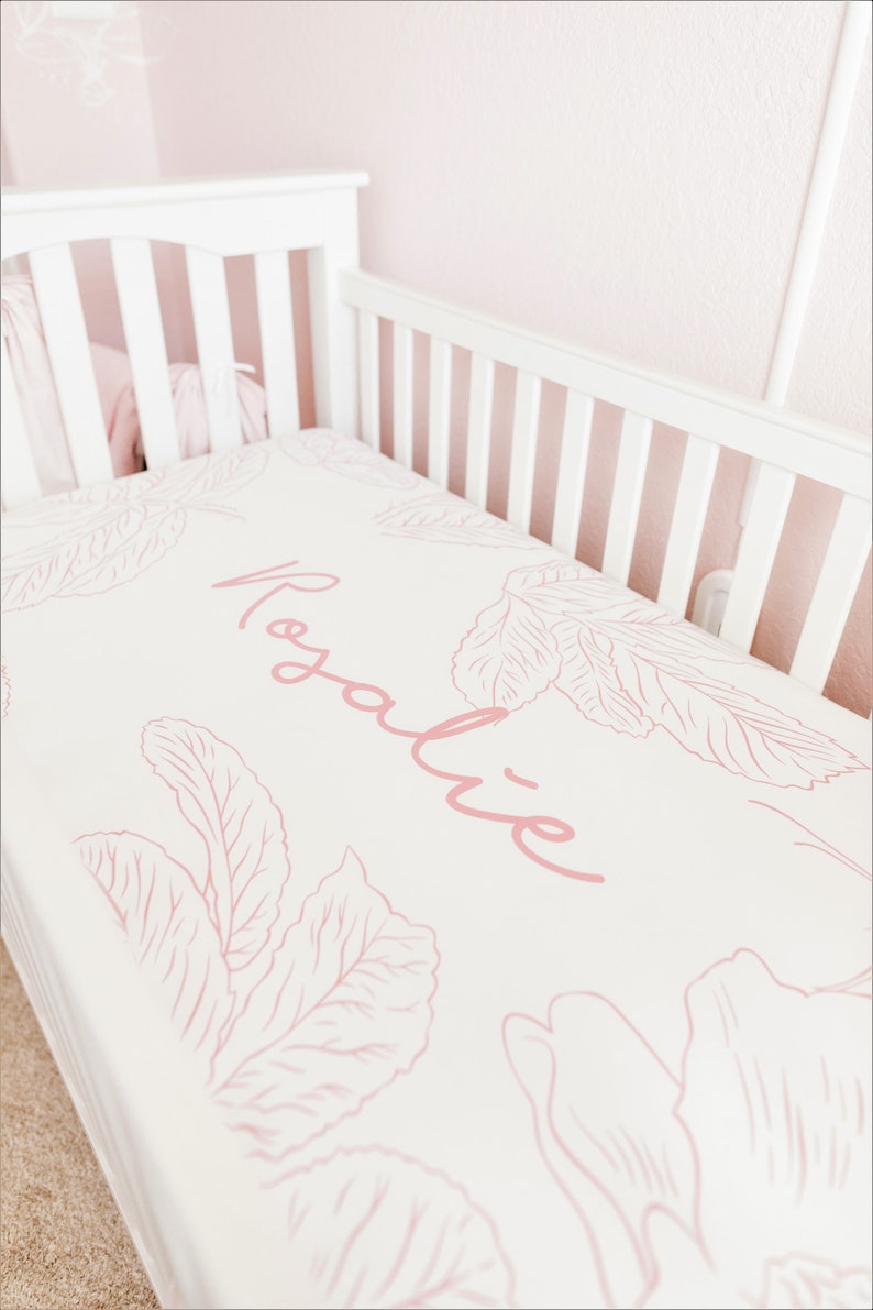 Crib Sheets Personalized Crib Sheet Baby Girl Gift Pink Etsy.de