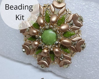 beading kit, beadweaving kit pendant, kite beads kit, handmade jewelry, diy pendant