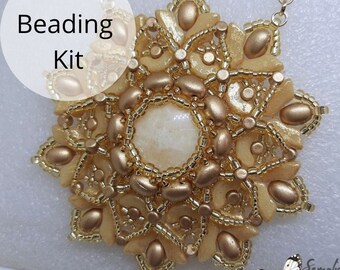 beading kit, creative kit, beadweaving pendant kit, les perles par puca kit, arcos par puca beading kit