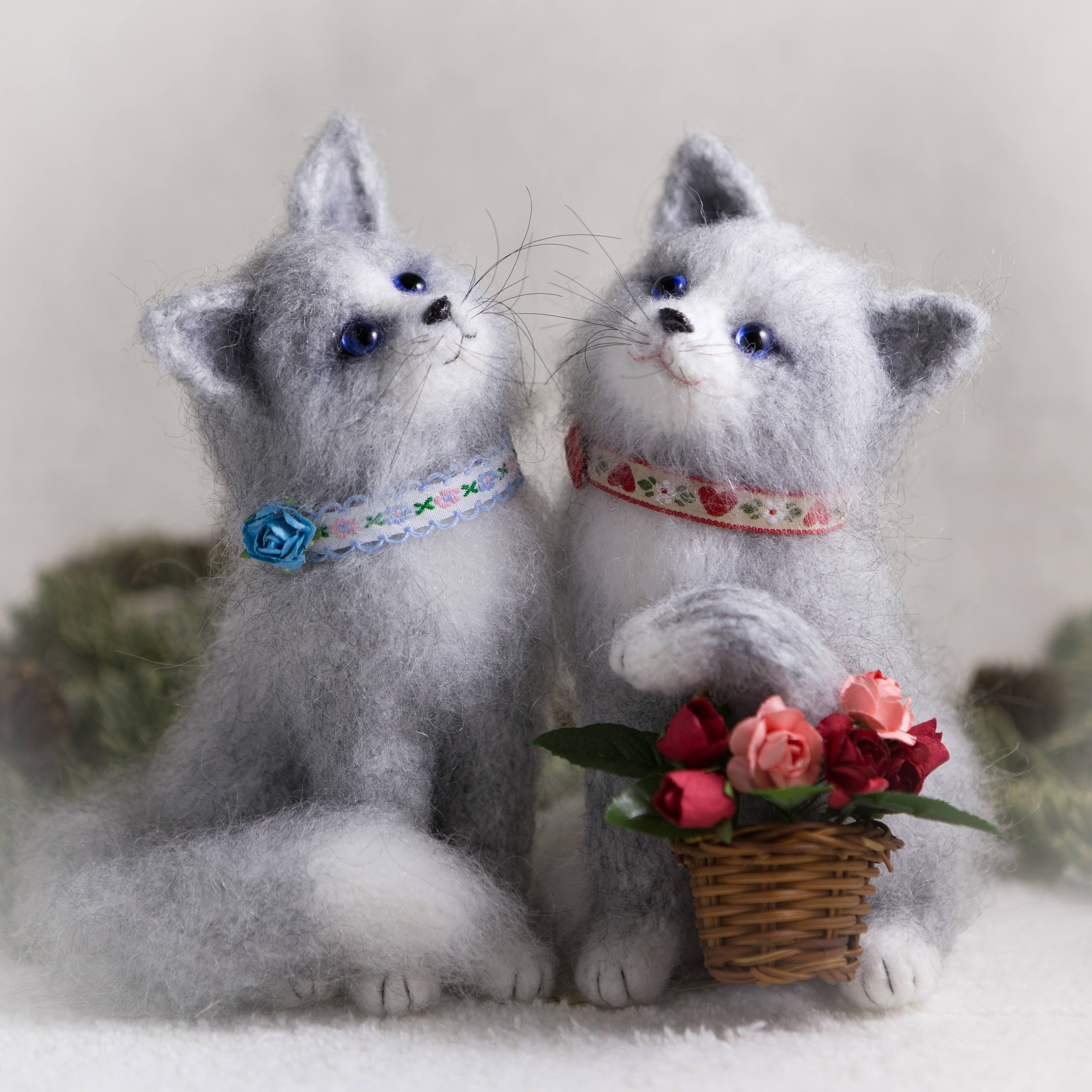 Cat stuffed cat cute gray kitten girlfriend gift plush home | Etsy