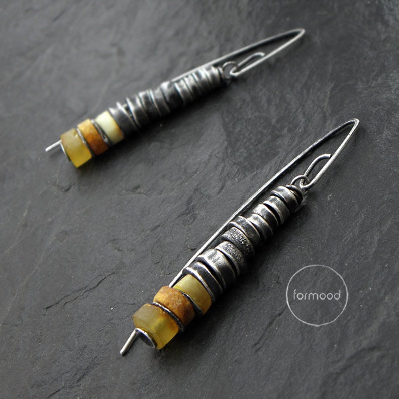 Amber earrings sterling silver and amber earrings image 2