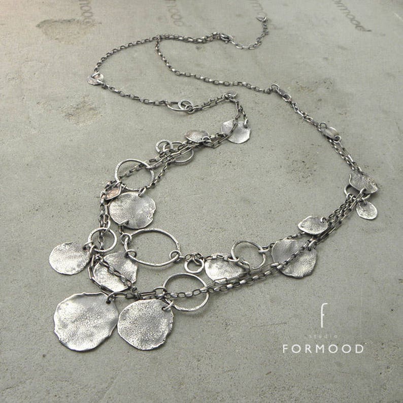 Form017 collection necklace raw sterling silver necklace Etsy