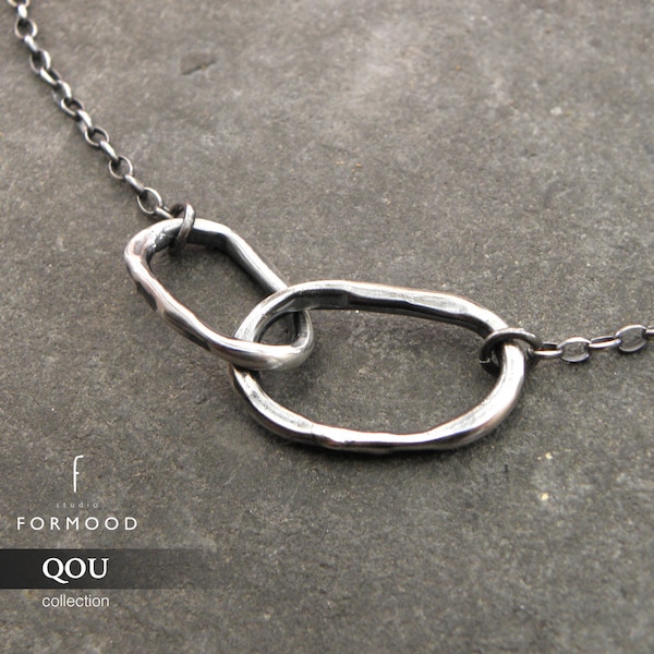 100% Ag  - necklace, raw sterling silver necklace - delicate silver necklace,