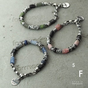 oxidized sterling silver and opal, apatite, kyanite bracelet image 5