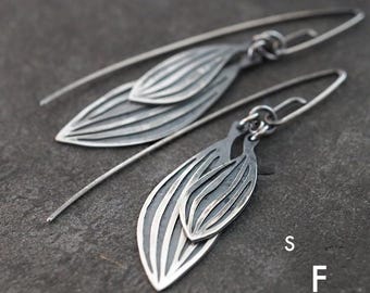 Oxidized Sterling Silver Leaf Earrings: Nature Inspired Jewelry