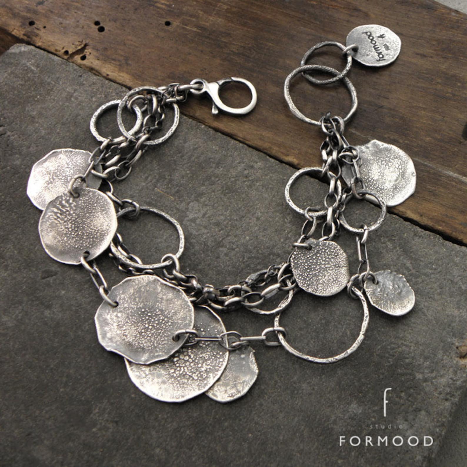 Form017 Collection Bracelet Raw Sterling Silver Bracelet Etsy