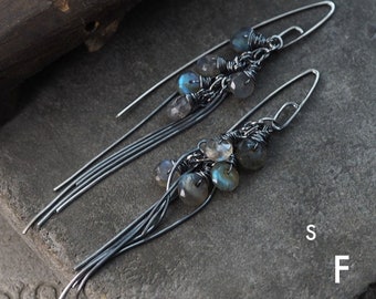 Labradorite earrings - sterling silver and labradorite earrings