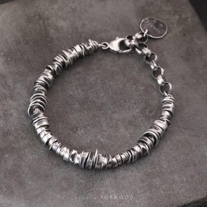 Oxidized Sterling Silver Unisex Bracelet: Handmade Silver 925 image 2