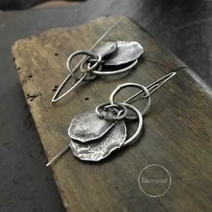 form017 collection - earrings, raw sterling silver earrings