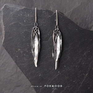 Handmade Oxidized Sterling Silver Dangle Earrings: OleaFORM Collection