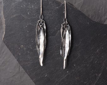 Handmade Oxidized Sterling Silver Dangle Earrings: OleaFORM Collection