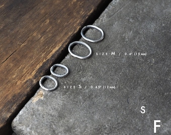 Form24 Sterling Silver Oval Earrings - Raw Oxidized Earrings