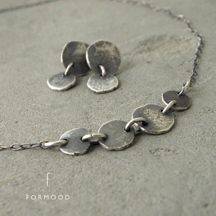 Necklace Raw Sterling Silver Necklace Delicate Silver - Etsy