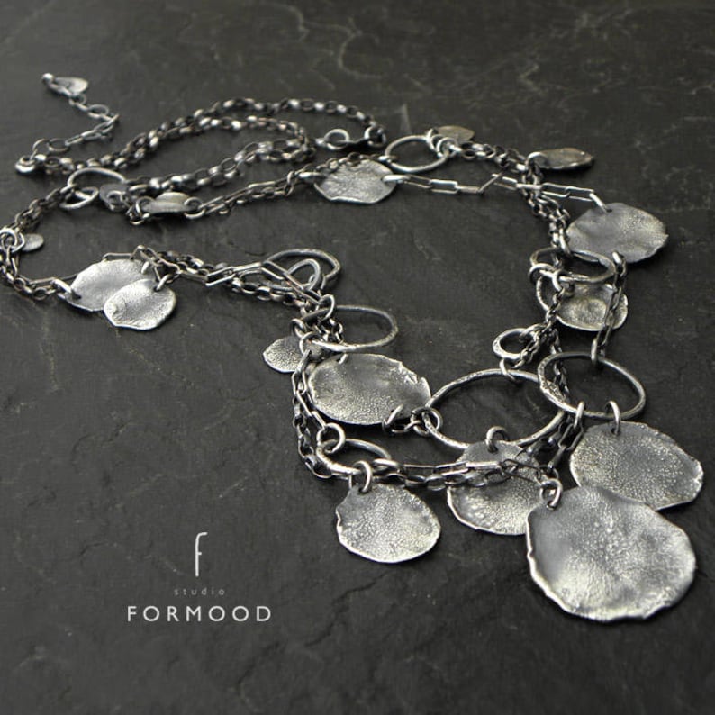 Form017 Collection Necklace Raw Sterling Silver Necklace Etsy