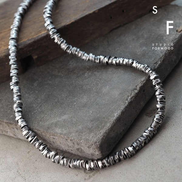 Sterling silver - Necklace, unisex necklace, oxidized silver necklace