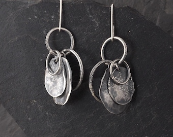 Oxidized Sterling Silver Earrings – Handmade Organic Textured Artisan Jewelry