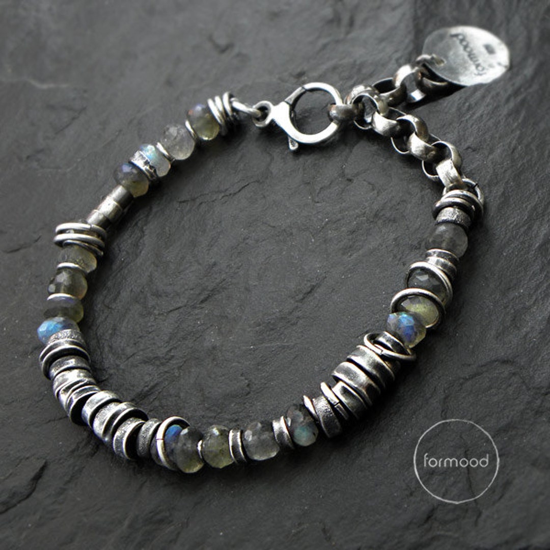 •AEON• labradorite freeform + oxidized silver necklace (18