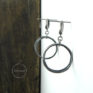 sterling silver earrings oxidized raw sterling silver image 3