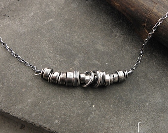 Oxidized Sterling Silver Necklace: Delicate Everyday Jewelry