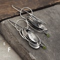 Peridot Sterling Silver Earrings, Natural Gemstone Jewelry, Garnet, Topaz, Citrine or Amethyst Earrings