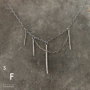 oxidized sterling silver necklace - delicate silver necklace,