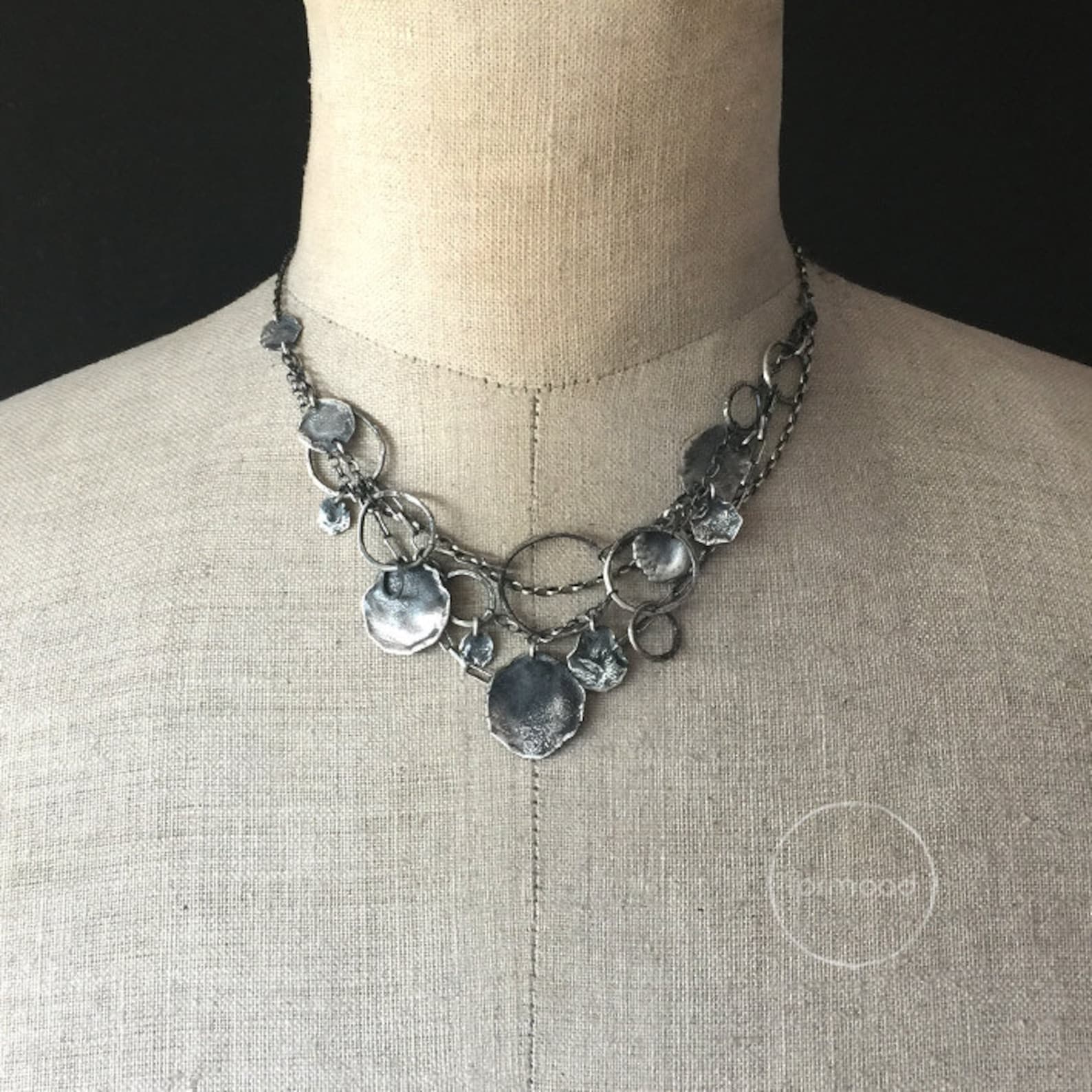 Form017 Collection Necklace Raw Sterling Silver Necklace Etsy