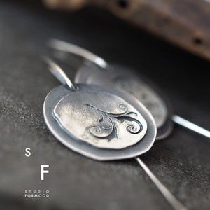 Oxidized sterling silver earrings - earrings, studioformood earrings