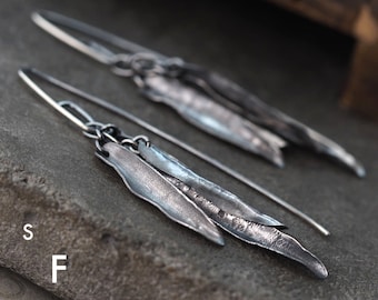 Handmade Oxidized Sterling Silver Dangle Earrings: OleaFORM Collection