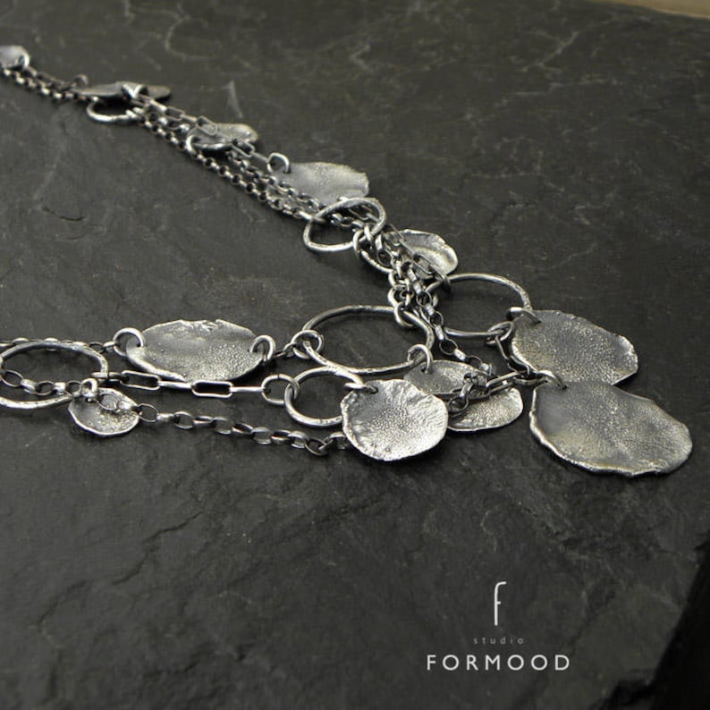 Form017 collection necklace raw sterling silver necklace Etsy