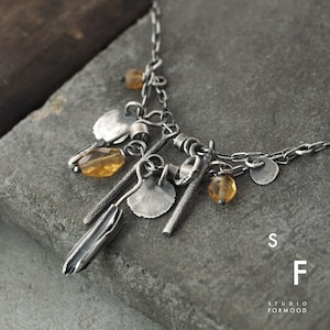 Delicate sterling silver and citrine necklace