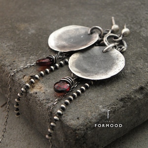 Orecchini - argento sterling grezzo e granato/peridoto/corniola/quarzo - a cerchio, a leva, a perno o con gancio