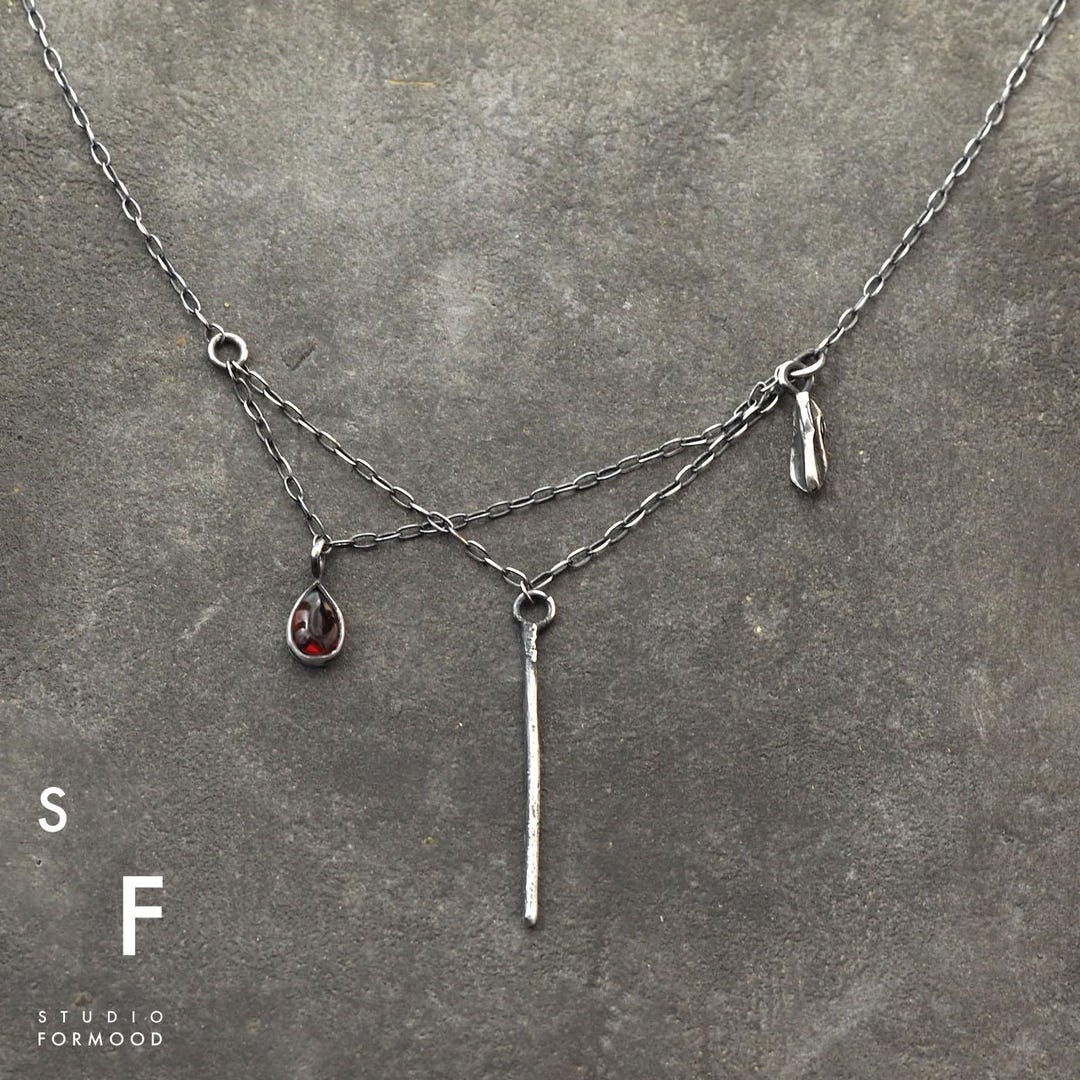 ★ROSEMONT★ SILVER Necklace RA0112 Wholesale Chain Silver Infinity Chain Link Rugged Necklace