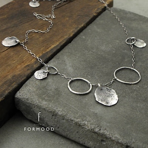 form017 collection  - necklace, oxidized sterling silver necklace - delicate silver necklace,