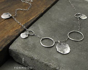 form017 collection  - necklace, oxidized sterling silver necklace - delicate silver necklace,