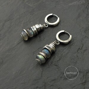 oxidized sterling silver & labradorite earrings image 2