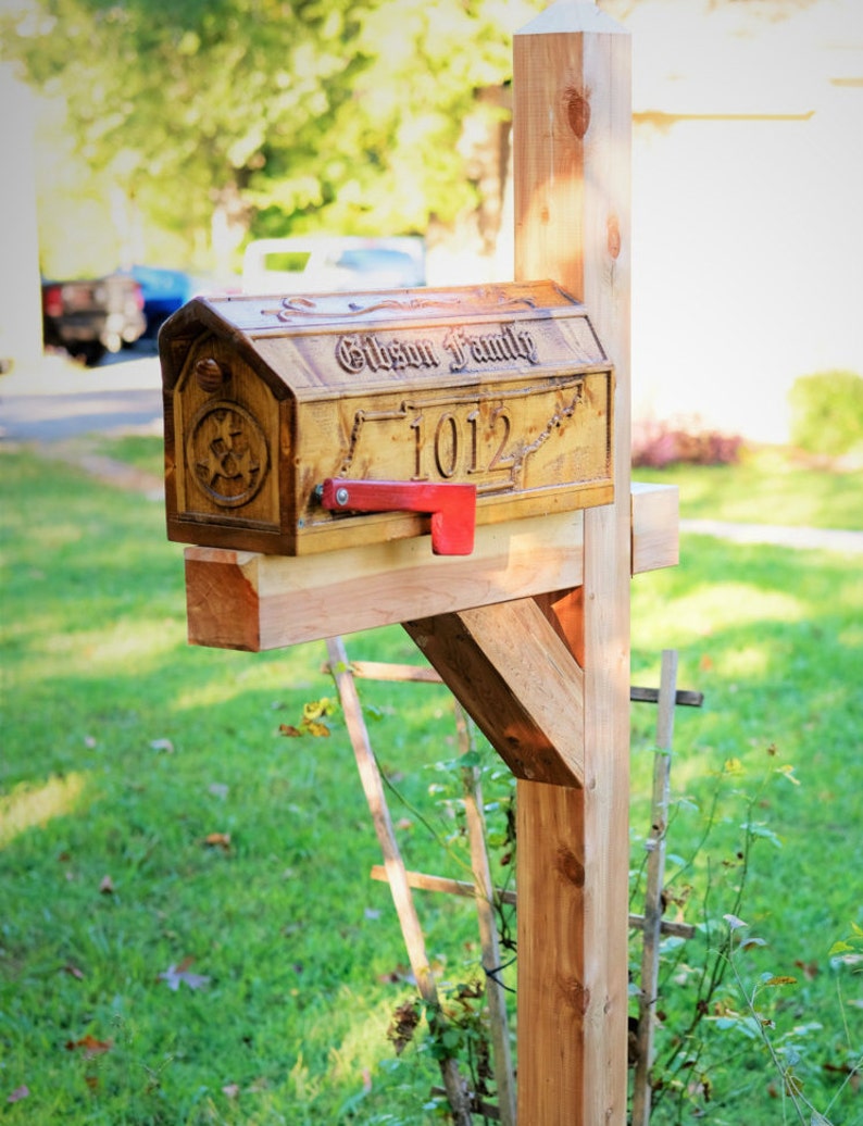 Custom Made Wooden Mailbox Handmade Mailbox Housewarming Etsy