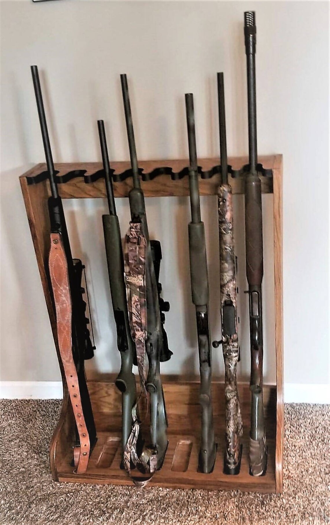Oak Gun Rack Gun Rack Wooden Gun Rack Rifle Rack Shotgun Etsy Canada