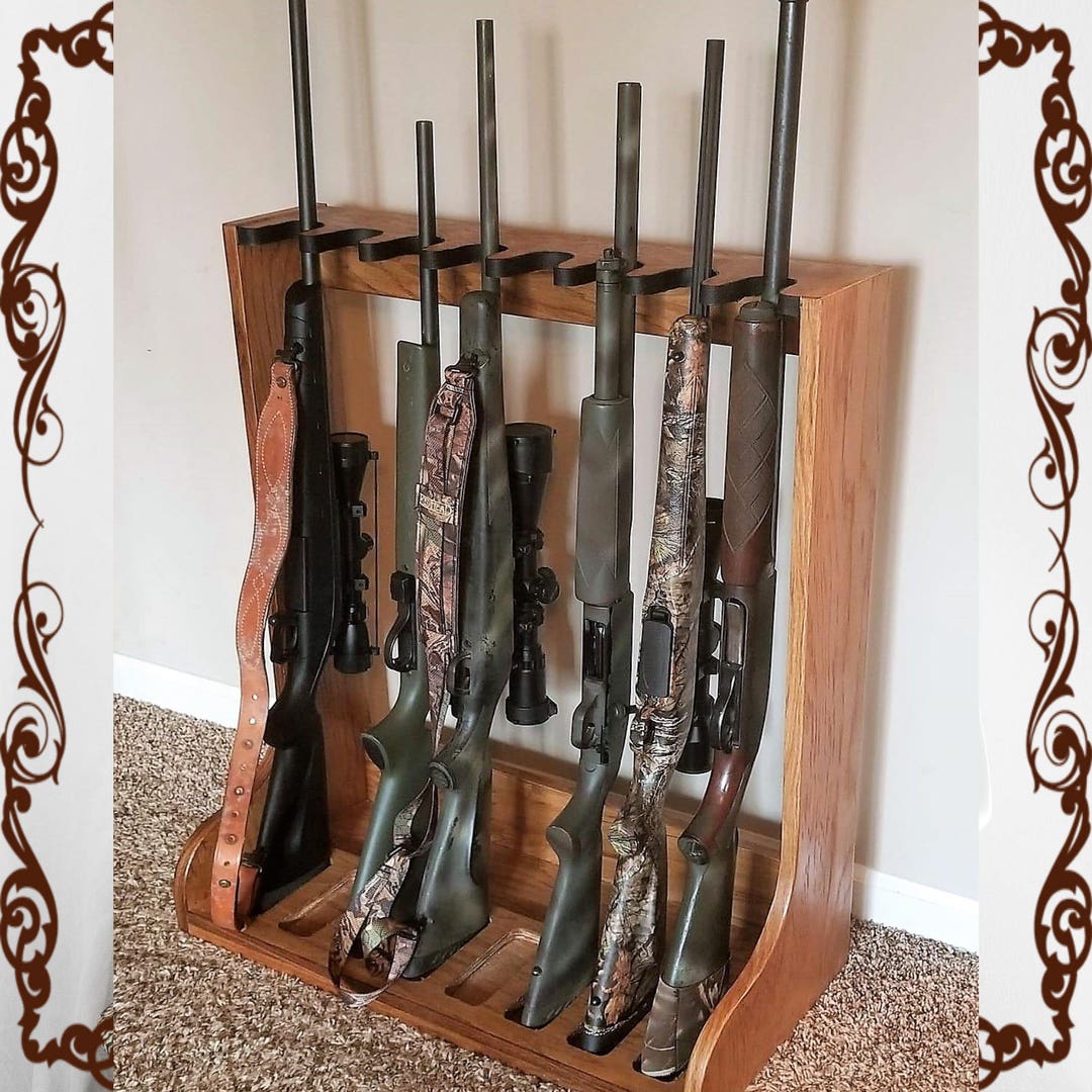 Oak Gun Rack Gun Rack Wooden Gun Rack Rifle Rack Shotgun Etsy