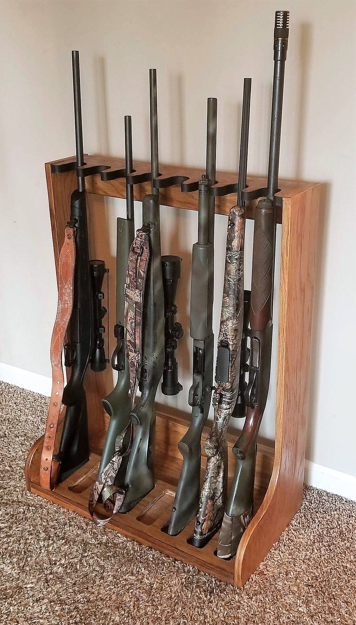 Oak Gun Rack, Gun Rack, Wooden Gun Rack, Rifle Rack, Shotgun Rack, Gun Storage, Gun Stand