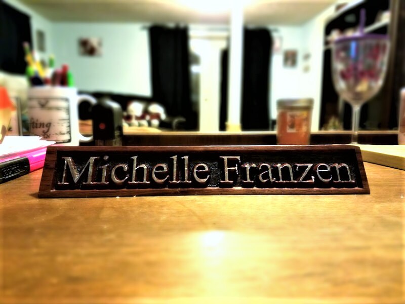 Engraved Wooden Desk Nameplate Office Nameplate Personalized