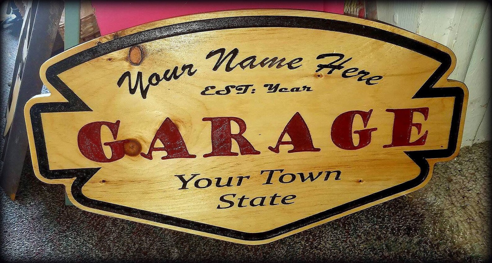 Personalized Garage Sign Garage Established Mechanic Gift Etsy