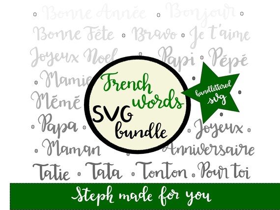 Bundle French Words Cricut Svg Silhouette Svg Cut File Etsy