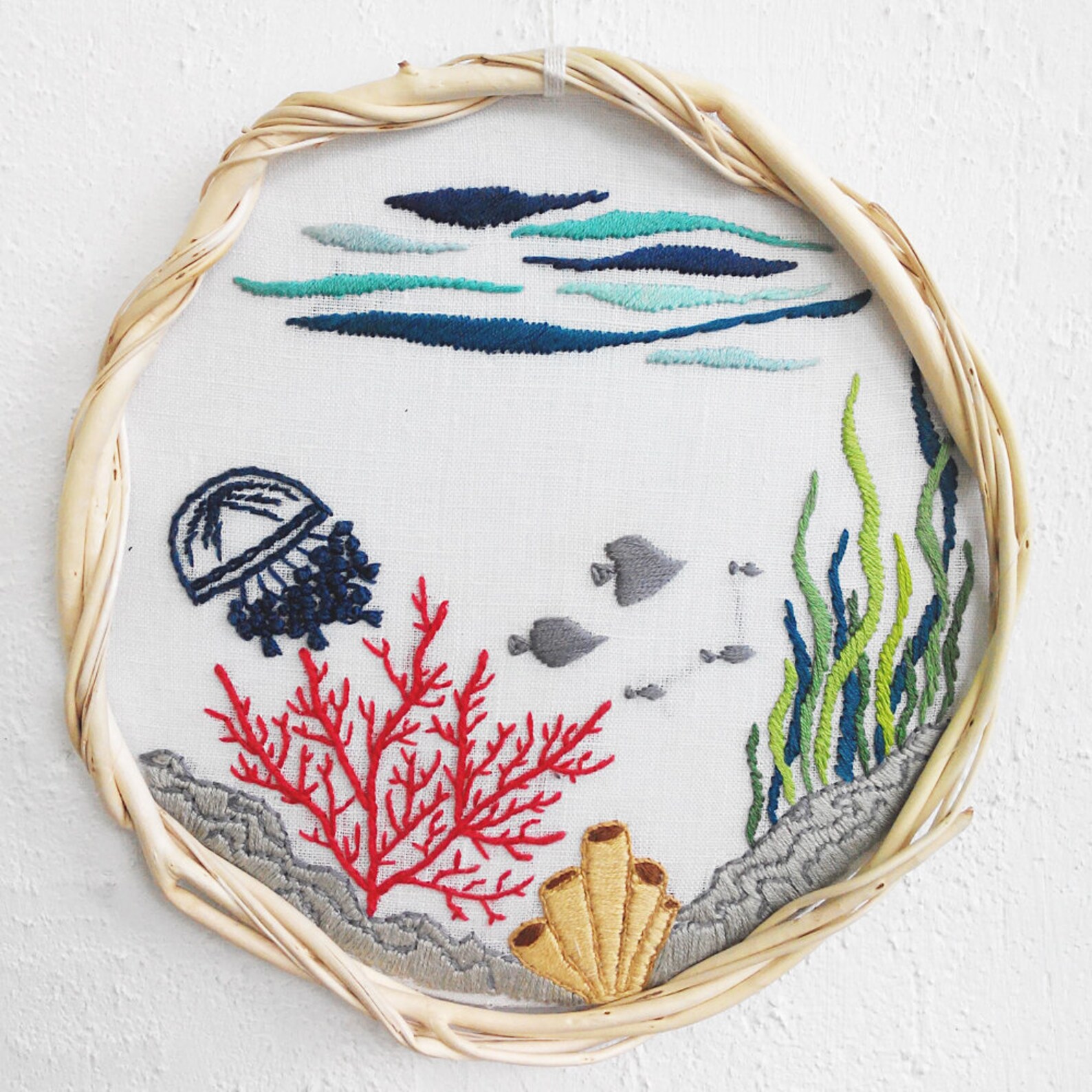 Ocean nursery Embroidery wall hoop Gift for kids Ocean decor Etsy