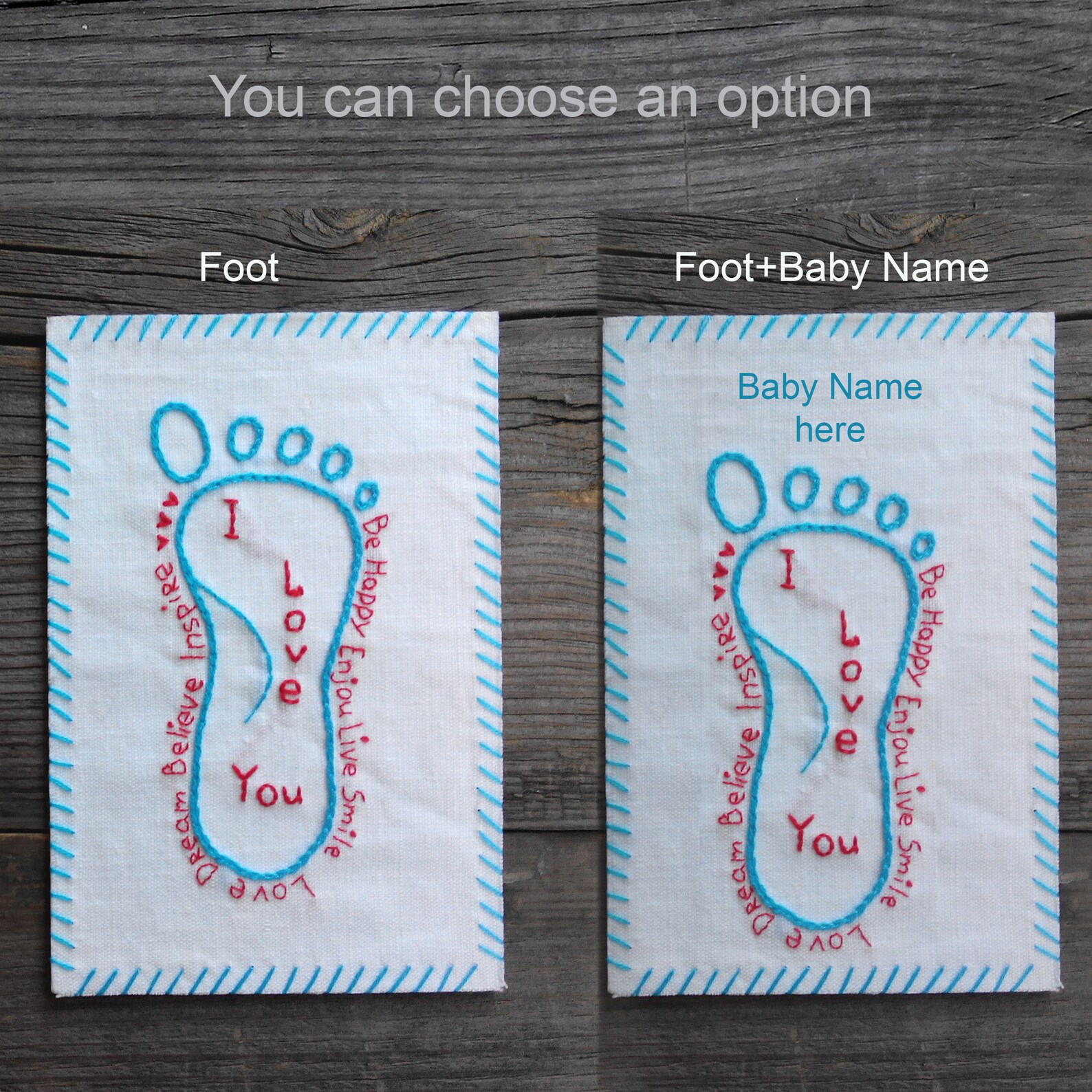 Blue Embroidery Cards Baby Feet Birthday Cards Baby Postcards Etsy