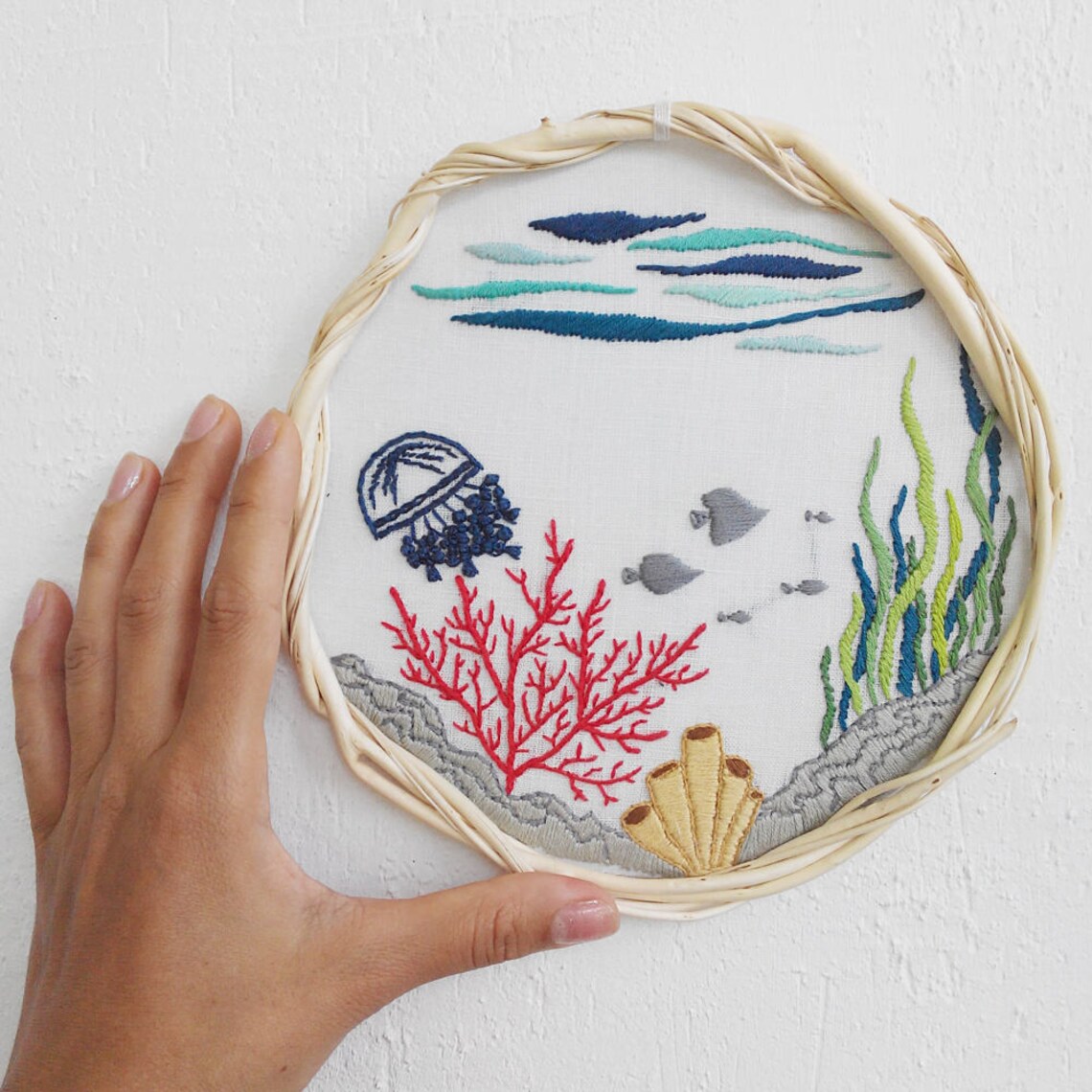 Ocean nursery Embroidery wall hoop Gift for kids Ocean decor Etsy