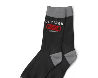 Retirement Gift Idea Men’s Socks Retired Retire Present for Men Happy Retirement Award Leaving Work Funny Retired New Management Keepsake