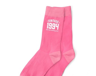 30th Birthday Pink Socks Gift for Women Ladies  Present Keepsake Idea for Her Wife Mum Friend 30 Years Old Party Prop Favor